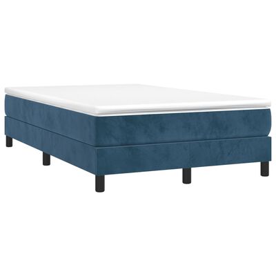 vidaXL Box spring postel tmavě modrá 120 x 200 cm samet