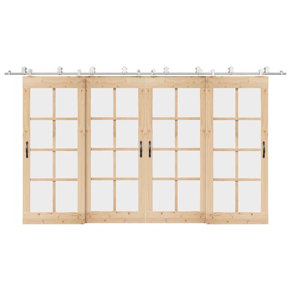 vidaXL Sada příslušenství pro posuvné dveře 400 cm nerez ocel stříbrná