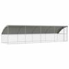 vidaXL Ps&iacute; kennel 4 ks Stř&iacute;brn&aacute; 8 x 2 x 2 m Pozinkovan&aacute; ocel