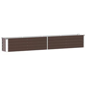 vidaXL Vyv&yacute;&scaron;en&yacute; z&aacute;hon pozinkovan&aacute; ocel 320 x 40 x 45 cm hněd&yacute;