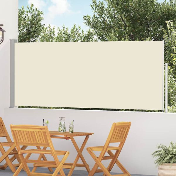 vidaXL Zatahovac&iacute; bočn&iacute; mark&yacute;za/z&aacute;stěna na terasu 120 x 500 cm kr&eacute;mov&aacute;