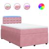 vidaXL Box spring postel s matrac&iacute; růžov&aacute; 120 x 200 cm samet