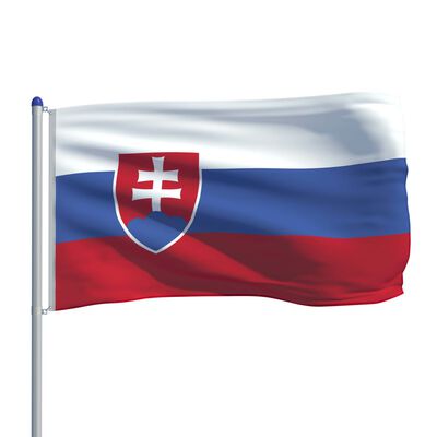 vidaXL Slovenská vlajka a stožár hliník 6 m