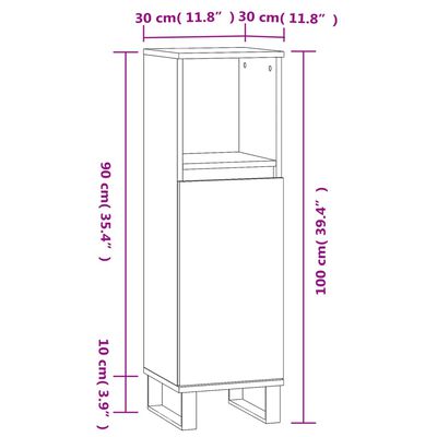 vidaXL Koupelnová skříňka lesklá bílá 30x30x100 cm kompozitní dřevo
