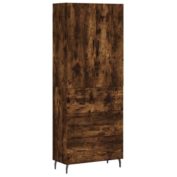 vidaXL Skř&iacute;ň highboard kouřov&yacute; dub 69,5 x 34 x 180 cm kompozitn&iacute; dřevo