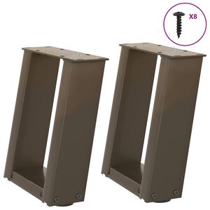 vidaXL Nohy konferenčn&iacute;ho stolku ve tvaru U 2 ks př&iacute;rodn&iacute; ocel 30 x (30-31) cm ocel