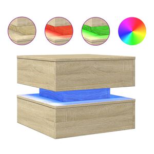 vidaXL Konferenčn&iacute; stolek s LED osvětlen&iacute;m dub sonoma 50 x 50 x 40 cm