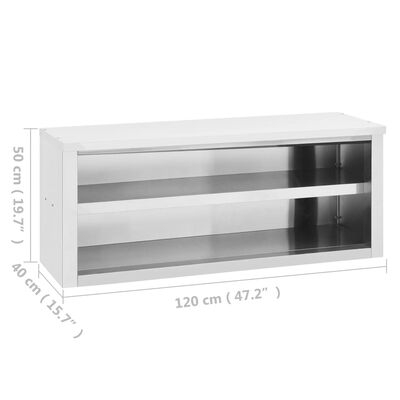 vidaXL Nástěnná kuchyňská skříňka 120 x 40 x 50 cm nerezová ocel