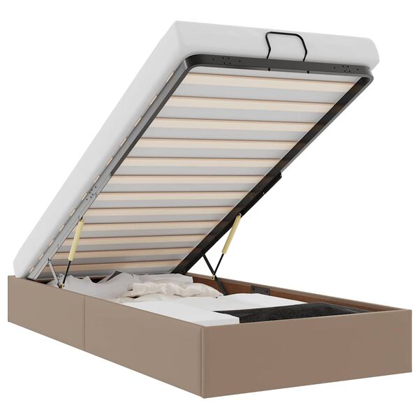 vidaXL Osmansk&yacute; r&aacute;m postele bez matrace cappuccino 90x190cm uměl&aacute; kůže