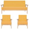 vidaXL 3dílná sedací souprava textilní čalounění žlutá