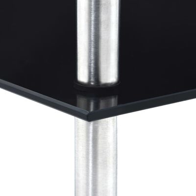 vidaXL 4patrová police černá 30 × 30 × 100 cm tvrzené sklo