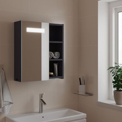 vidaXL Koupelnová zrcadlová skříňka s LED osvětlením šedá 45x13x52 cm