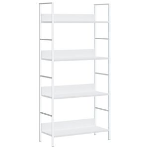 vidaXL Knihovna se 4 policemi b&iacute;l&aacute; 60x27,6x124,5 cm kompozitn&iacute; dřevo