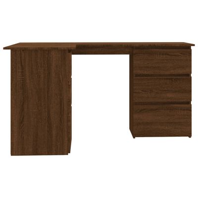 vidaXL Rohový psací stůl hnědý dub 145 x 100 x 76 cm kompozitní dřevo