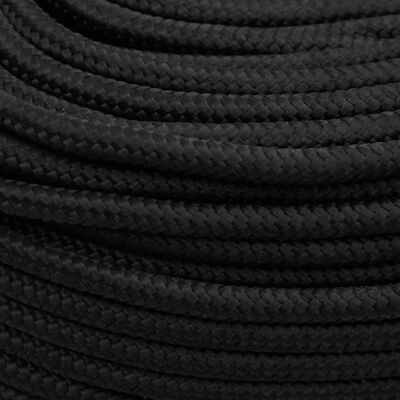 vidaXL Lodní lano celočerné 6 mm 250 m polypropylen