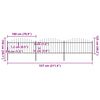 vidaXL Zahradní plot s kopím nahoře ocelový 537 x 150 cm černý