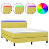 vidaXL Box spring postel s matrac&iacute; a LED zelen&aacute; 140x190 cm textil