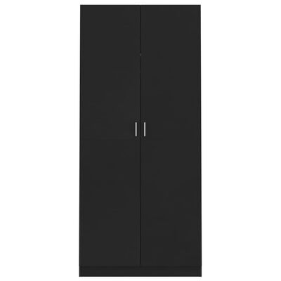 vidaXL Šatní skříň černá 90 x 52 x 200 cm dřevotříska