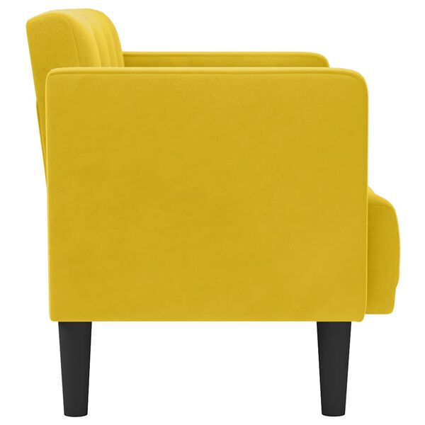 vidaXL Loveseat Sofa žlut&aacute; 111 cm samet