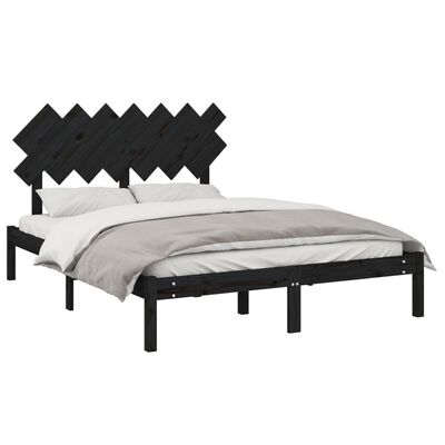 vidaXL Rám postele černý 140 x 200 cm masivní dřevo
