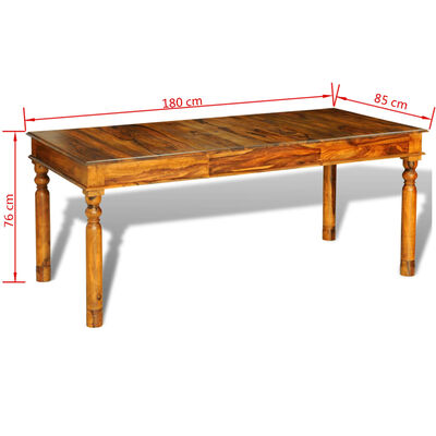 Jídelní stůl z masivního sheeshamu, koloniální styl 180x85x76 cm