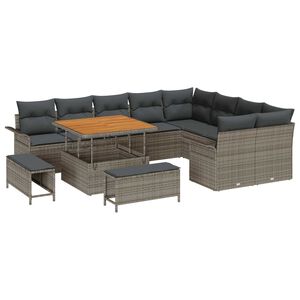 vidaXL Sada zahradn&iacute;ch pohovek s pol&scaron;t&aacute;řem s &uacute;loži&scaron;těm 12 pcs &Scaron;ed&aacute;