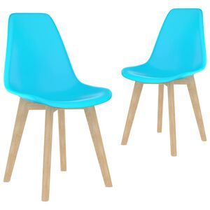 vidaXL Otočn&eacute; j&iacute;deln&iacute; židle 2 ks modr&eacute; plast