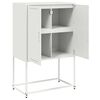 vidaXL Skř&iacute;ň highboard b&iacute;l&aacute; 68,5 x 38,5 x 107 cm ocel
