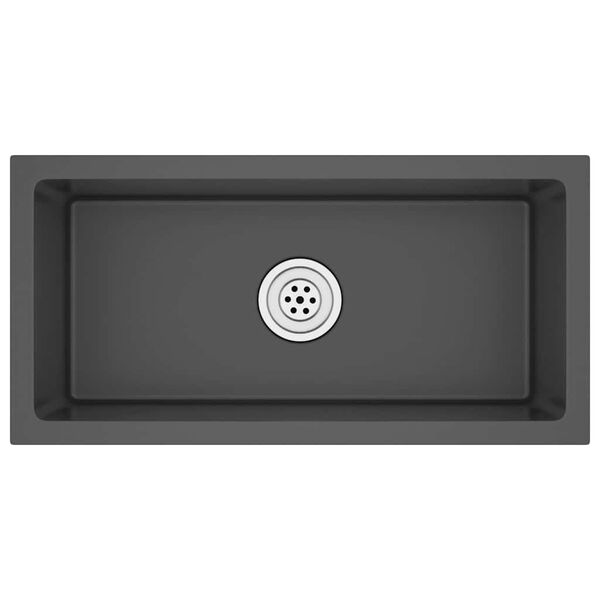 vidaXL Ručně vyrobený kuchyňský dřez černý nerezová ocel