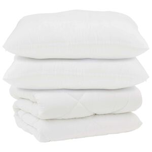 vidaXL Duvet s pol&scaron;t&aacute;ři s pol&scaron;t&aacute;řem 3 pcs B&iacute;l&aacute; Mikrovl&aacute;kno a peř&iacute;
