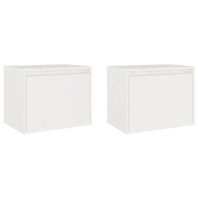 vidaXL Nástěnné skříňky 2 ks bílé 45 x 30 x 35 cm masivní borové dřevo