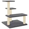 vidaXL &Scaron;krabadlo pro kočky se sisalov&yacute;mi sloupky tmavě &scaron;ed&eacute; 61 cm