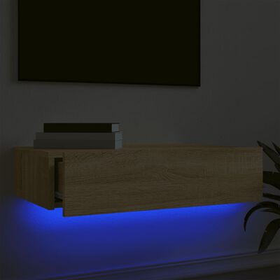 vidaXL TV skříňka s LED osvětlením dub sonoma 60 x 35 x 15,5 cm