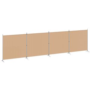 vidaXL 4-panelov&yacute; pokojov&yacute; paravan B&eacute;žov&aacute; 698 x 180 cm Textil