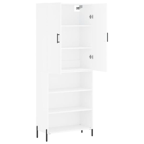 vidaXL Skř&iacute;ň highboard b&iacute;l&aacute; 69,5 x 34 x 180 cm kompozitn&iacute; dřevo