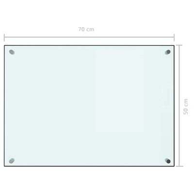 vidaXL Kuchyňský panel bílý 70 x 50 cm tvrzené sklo
