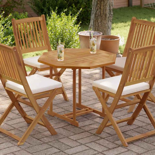 vidaXL Stoln&iacute; deska 80 x 80 x 2,5 cm osmihrann&aacute; masivn&iacute; teakov&eacute; dřevo