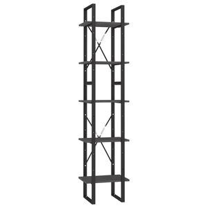 vidaXL Knihovna s 5 policemi &scaron;ed&aacute; 40 x 30 x 175 cm borov&eacute; dřevo