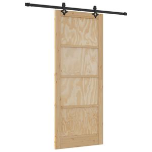 vidaXL Posuvn&eacute; dveře Přirozen&aacute; a čern&aacute; 86 x 211 cm