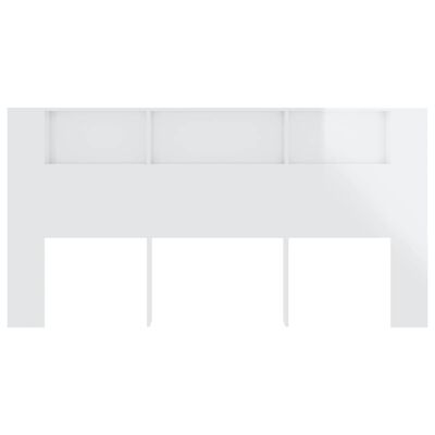 vidaXL Čelo postele s úložným prostorem lesklé bílé 200x18,5x104,5 cm