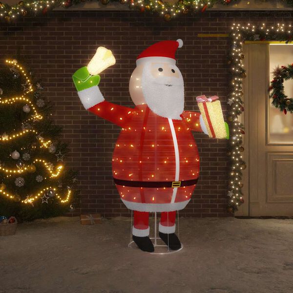 vidaXL Dekorativn&iacute; v&aacute;nočn&iacute; Santa Claus s LED luxusn&iacute; tkanina 180 cm