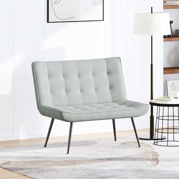 vidaXL Lavice světle šedá 110x74x84 cm samet