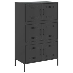 vidaXL Skř&iacute;ň highboard čern&aacute; 68 x 39 x 113 cm ocel