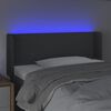 vidaXL Čelo postele s LED tmavě &scaron;ed&eacute; 93 x 16 x 78/88 cm textil