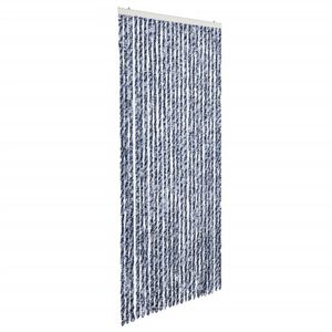 vidaXL Z&aacute;věs proti hmyzu modr&yacute;, b&iacute;l&yacute; a stř&iacute;brn&yacute; 100 x 220 cm Chenille