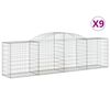 vidaXL Klenut&eacute; gabionov&eacute; ko&scaron;e 9 ks 300x50x80/100 cm pozinkovan&eacute; železo