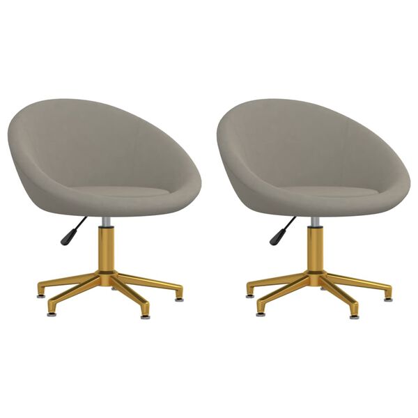 vidaXL J&iacute;deln&iacute; židle 2 ks světle &scaron;ed&eacute; samet