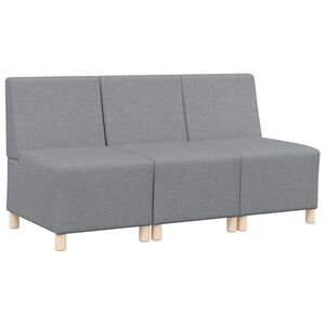 vidaXL Modulov&aacute; sedačka bez opěradel 3 pcs Světle &scaron;ed&aacute; 55 x 74 x 82 cm