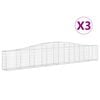 vidaXL Klenut&eacute; gabionov&eacute; ko&scaron;e 3 ks 400x30x60/80 cm pozinkovan&eacute; železo