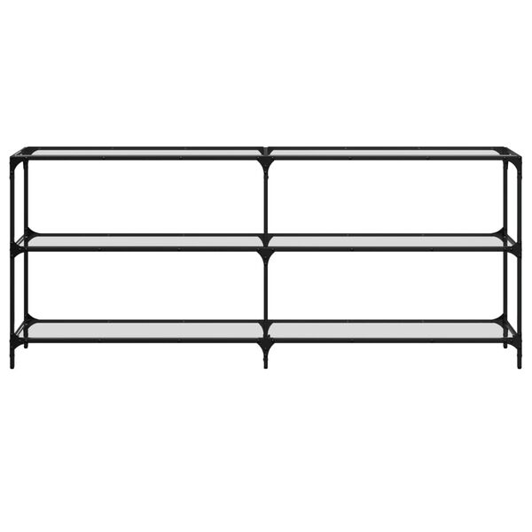 vidaXL Konzolov&yacute; stolek průhledn&aacute; skleněn&aacute; deska 194,5x30x81 cm ocel